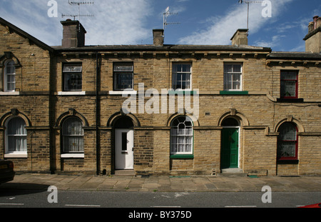 Il modello del villaggio di Saltaire costruito dall'industriale vittoriano vicino a Bradford per alloggiare gli operai per il suo mulino di seta Salts Mill Foto Stock