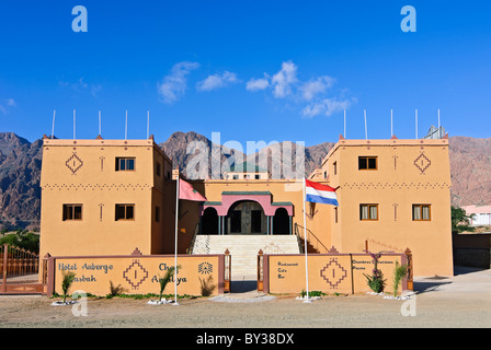 Casbah style hotel in Tafraoute, Anti Atlas, Marocco Foto Stock
