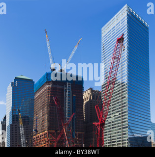 Stati Uniti d'America, New York New York City, costruzione sito del World Trade Center Foto Stock