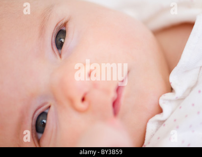 Stati Uniti d'America, New Jersey, Jersey City, Baby girl (2-5 mesi) ritratto Foto Stock