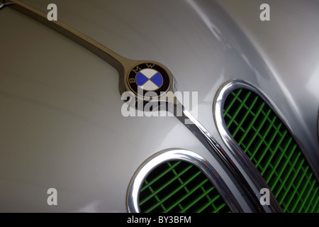 Badge BMW sul cofano per auto Foto Stock