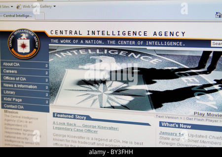 Central Intelligence Agency CIA sito web computer Foto Stock