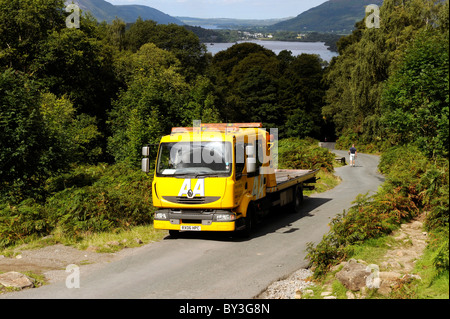 L'AA Automobile Association carrello di recupero nel distretto del lago, Inghilterra Foto Stock