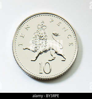 10 pence p moneta nella nuova condizione Foto Stock