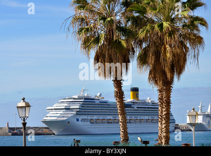 Madeira, Portogallo, città di Funchal, la nave di crociera, numerose navi da crociera nel porto, Insel Madeira, Portogallo, Stadt, Funchal, Kreuzfahrt Foto Stock