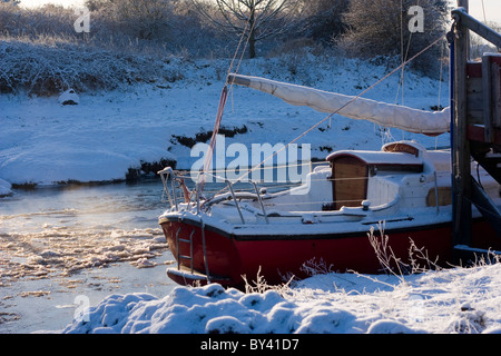 Skippool Creek Lancshire in inverno Foto Stock