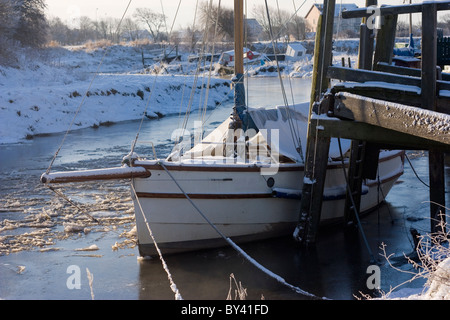 Skippool Creek Lancshire in inverno Foto Stock