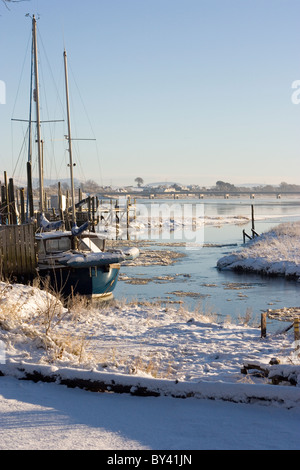 Skippool Creek Lancshire in inverno Foto Stock