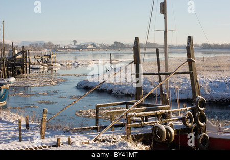 Skippool Creek Lancshire in inverno Foto Stock