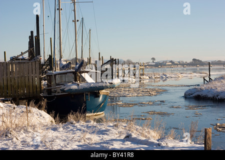 Skippool Creek Lancshire in inverno Foto Stock