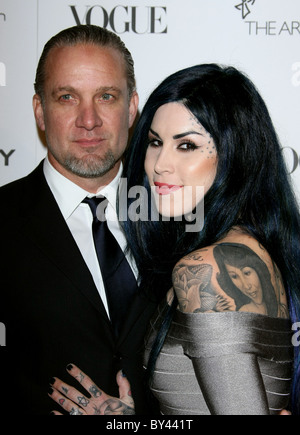 JESSE JAMES KAT VON D'ARTE DI ELYSIUM 4TH Annuale BLACK TIE GALA BENEFICO DOWNTOWN LOS ANGELES CALIFORNIA USA 15 Gennaio 20 Foto Stock