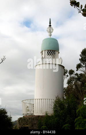 Faro di Portmeirion nel Galles del Nord, dove l'originale "prigioniero" serie televisiva è stato girato nei tardi anni sessanta. Foto Stock