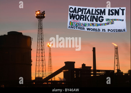 Rischi dovuti alle emissioni da Corus acciaierie a Redcar REGNO UNITO Foto Stock