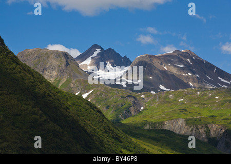 Rocky robusto Kenai Mountains sulla Penisola di Kenai vicino a Seward Alaska Foto Stock