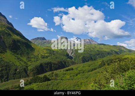 Rocky robusto Kenai Mountains sulla Penisola di Kenai vicino a Seward Alaska Foto Stock