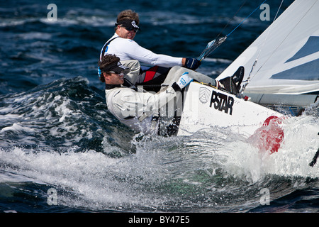 International Star Class Yacht racing durante la Bacardi Cup 2009 Biscayne Bay Florida Foto Stock