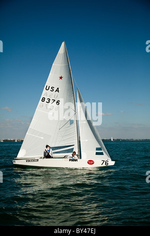 International Star Class Yacht racing durante la Bacardi Cup 2009 Biscayne Bay Florida Foto Stock