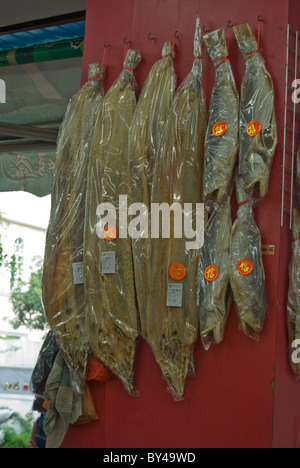 Secchi prodotti marini venduti nell Isola di Gulangyu, Xiamen, Fujian Foto Stock