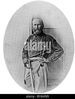 GIUSEPPE GARIBALDI (1807-1882) Italiano soldato rivoluzionario e uomo politico photoghraphed da Nadar nel 1860 Foto Stock