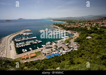 Boat Harbour a Santa Maria Navarrese, East coast, Sardegna, Italia Foto Stock