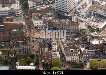 Una veduta aerea di Queens Square Wolverhampton Foto Stock