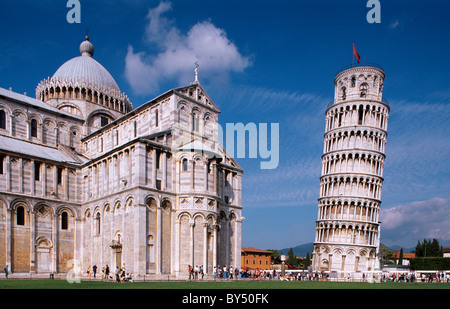 Cattedrale e Steeple, Pisa, Toscana, Italia, Patrimonio Mondiale Foto Stock