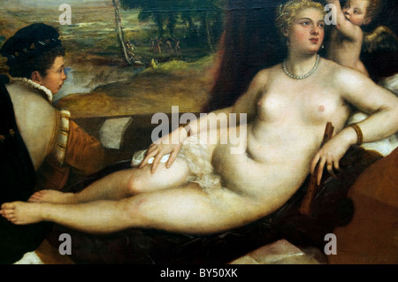 Dettaglio: Venere e il liuto Player, ca. 1565-70, Tiziano e workshop Foto Stock