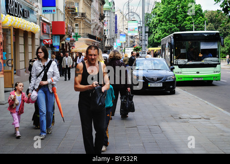 Scena di strada Lviv Ucraina Foto Stock