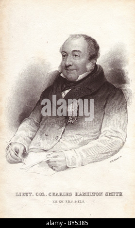 Tenente colonnello Charles Hamilton Smith (17761859), artista, naturalista, antiquario, illustratore e soldato inglese. Foto Stock