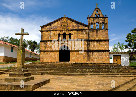 Bella chiesa in Barichara, Colombia Foto Stock