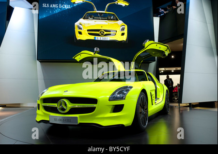 Mercedes SLS AMG E-Cell vettura sportiva elettrica concetto alla 2011 North American International Auto Show di Detroit Foto Stock