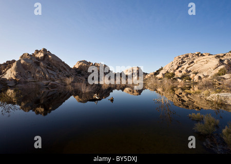 Barker serbatoio a Barker diga o Big Horn Dam a Joshua Tree National Park, California, Stati Uniti d'America. Foto Stock