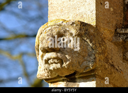 Gargoyle su la Chiesa di Sant'Andrea Burton Overy, Leicestershire, England, Regno Unito Foto Stock