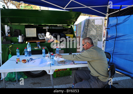 Israele, Carmel Forest Fire command post Foto Stock