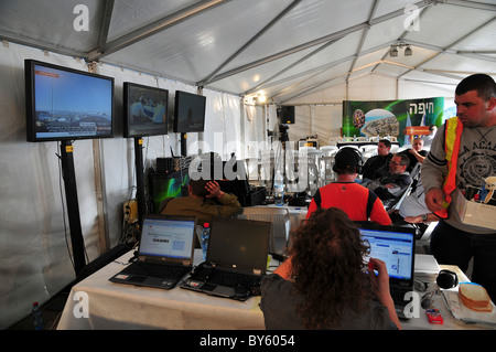 Israele, Carmel Forest Fire command post Foto Stock