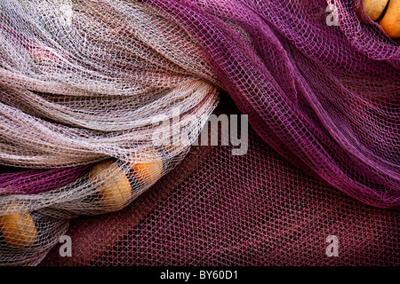 Rete da pesca. Santoña porto. Cantabria, Spagna. Foto Stock