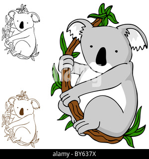 Una immagine di un koala disegno animato. Foto Stock