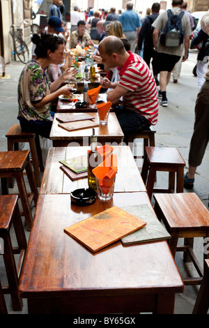 Firenze street cafe Italia Foto Stock