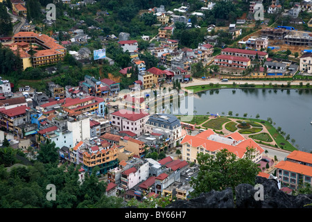 Vista aerea. Sapa, Lao Cai provincia, Vietnam. Foto Stock