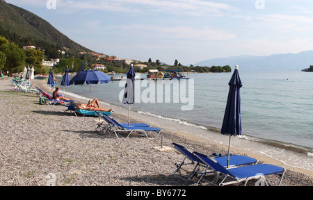 Spiaggia di Nidri, Lefkas, Grecia Foto Stock