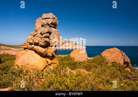 Affioramenti granitici a Thistle Cove, Cape le Grand National Park, Esperance, Australia occidentale Foto Stock
