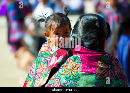 San Sebastian festival, Zinacantán, Chiapas, Messico Foto Stock