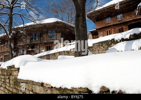 Zheravna in inverno la Bulgaria Foto Stock