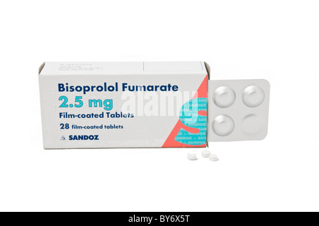 Il bisoprolol fumarato, una beta-bloccanti tipo farmaco per il trattamento di ipertensione (alta pressione sanguigna) Foto Stock