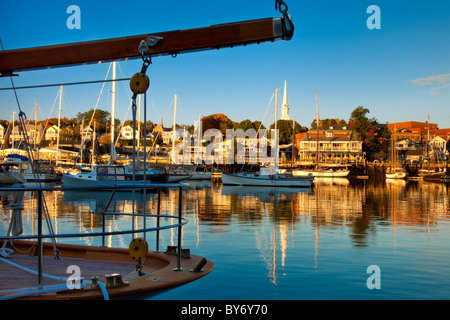 Alba nel porto, Camden Maine USA Foto Stock
