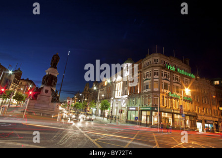 O'Connell Street di notte, Dublino, County Dublin, Irlanda Foto Stock
