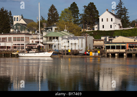 Waterfront, La Conner, Skagit County, Washington, Stati Uniti d'America Foto Stock