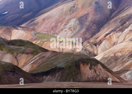 Riolite montagne, Landmannalaugar, Islanda Foto Stock