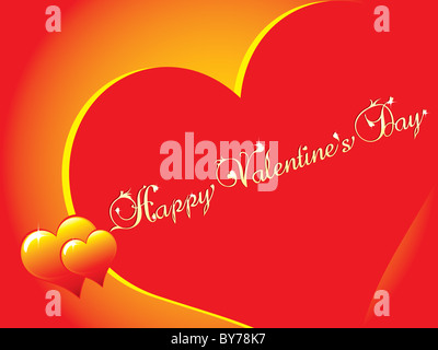 Buon San Valentino card con bella incandescente cuori Foto Stock