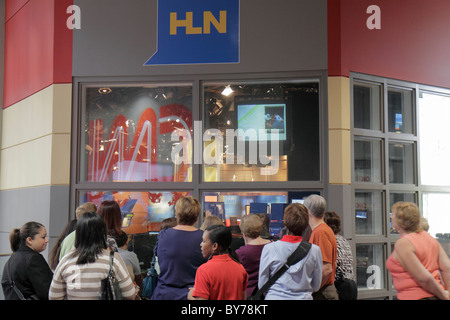 Atlanta Georgia,CNN Center,Cable News Network,notizie televisive,media,quartier generale mondiale,interni,CNN Studio Tour,Atrium,Headlines News Division, Foto Stock